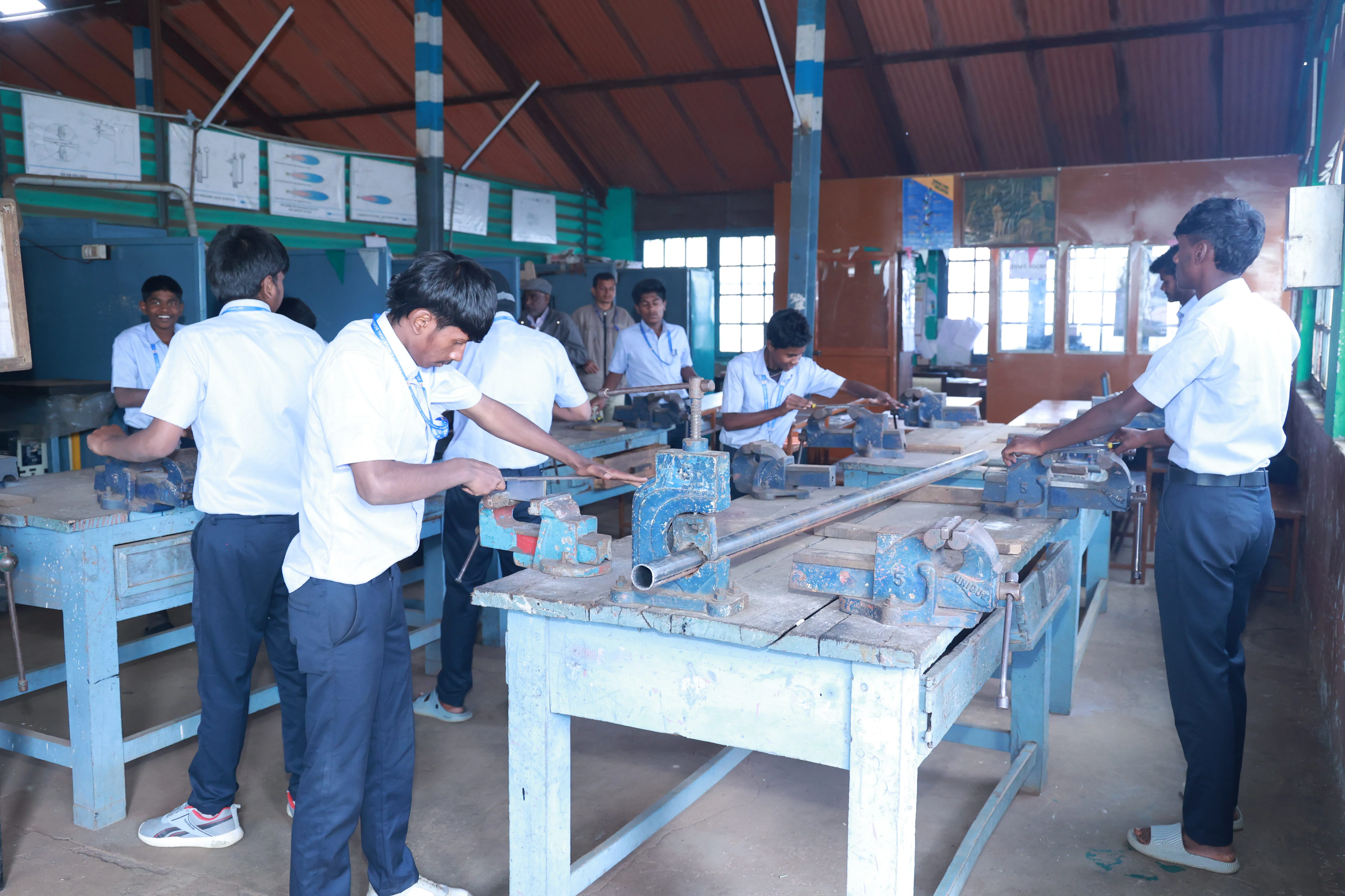 Steel works welding production unit at St. Joseph ITI Ooty